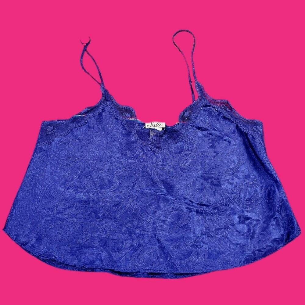 Vintage Sedú Blue Camisole Pajama Lingerie Lace